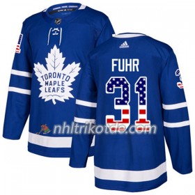 Toronto Maple Leafs Trikot Frederik Andersen 31 Adidas 2017-2018 Blau USA Flag Fashion Authentic - Herren